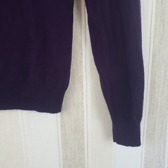 Lauren Ralph Lauren Cashmere Silk Turtleneck Sweater Purple Plum Size Large - Picture 7 of 9